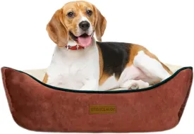 Otis & Claude Hi-Tech Pet Bed for Dogs and Cats, Machine Washable Sleeping Bed and Non-Slip Bottom Breathable Soft, Ultra-Plush, Medium - Cashmere Red