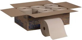 Pacific Blue Basic Recycled Hardwound Paper Towel Rolls by GP PRO (Georgia-Pacific), Brown, 26301, 800 Feet Per Roll, 6 Rolls Per Case