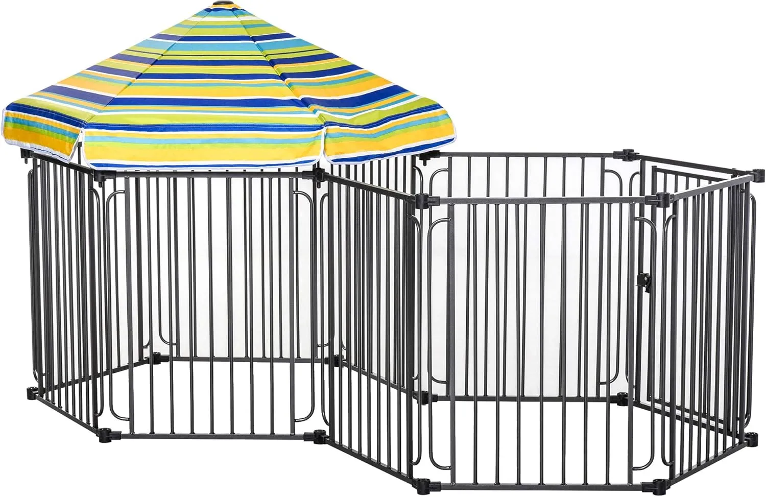 PawHut Dog Playpen with Door & Removable Cover for Small & Most Medium Sized Dogs Indoor & Outdoor Use, 47" H