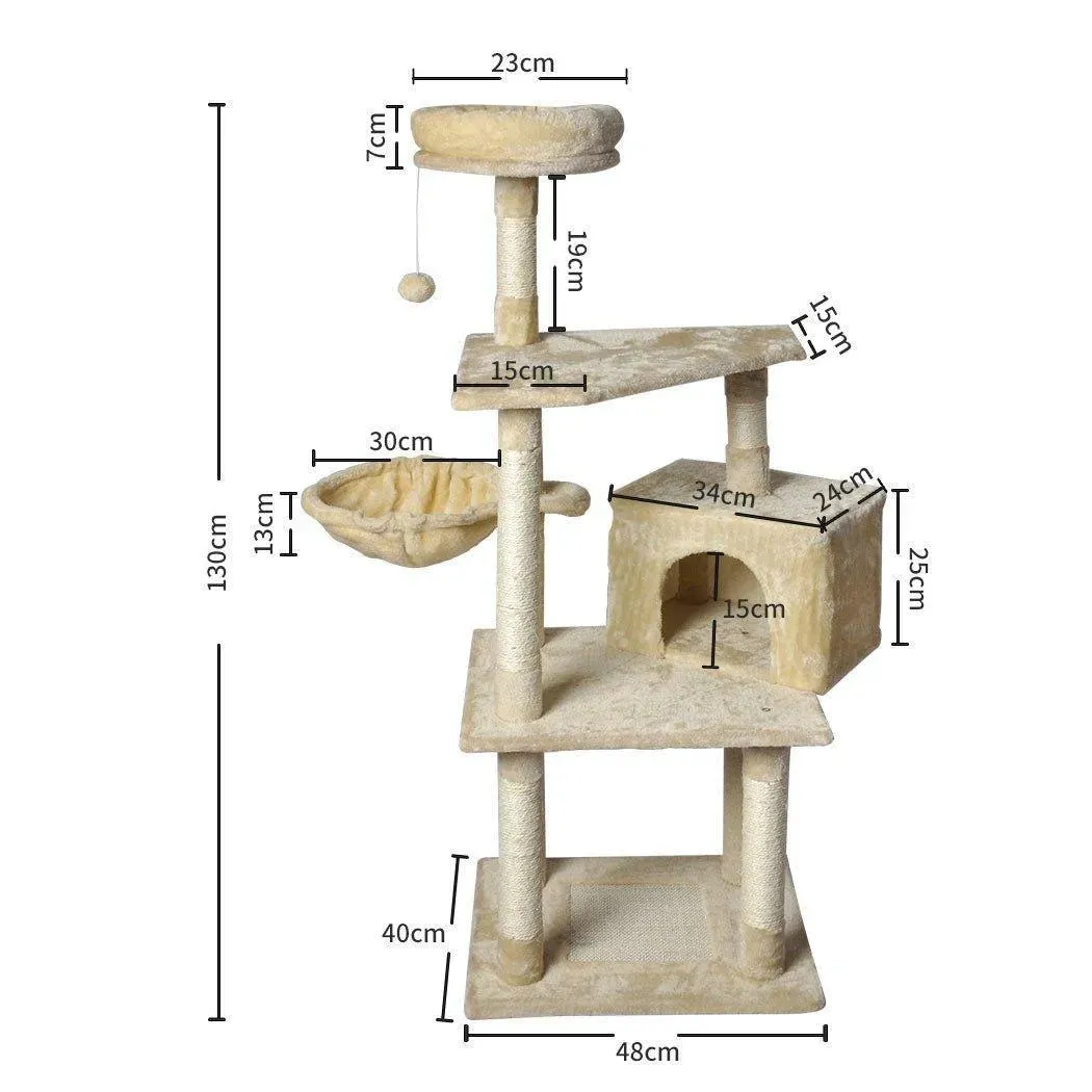 PaWz 130cm Cat Tower Scratching Climbing Post