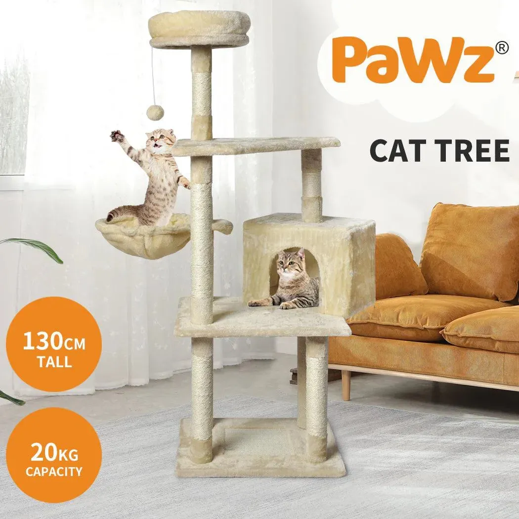 PaWz 130cm Cat Tower Scratching Climbing Post