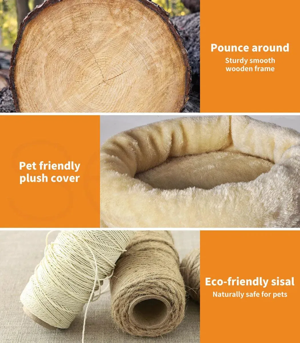 PaWz 130cm Cat Tower Scratching Climbing Post