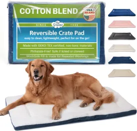 Pet Dreams Dog Crate Pad - Washable Kennel Mat, Crate Pads for Dog Cages, Non-Toxic, Flat Indoor Cat Bed, Fits iCrate 18, 24, 30, 36, 42, 48 Inches (Denim, Large, 36")