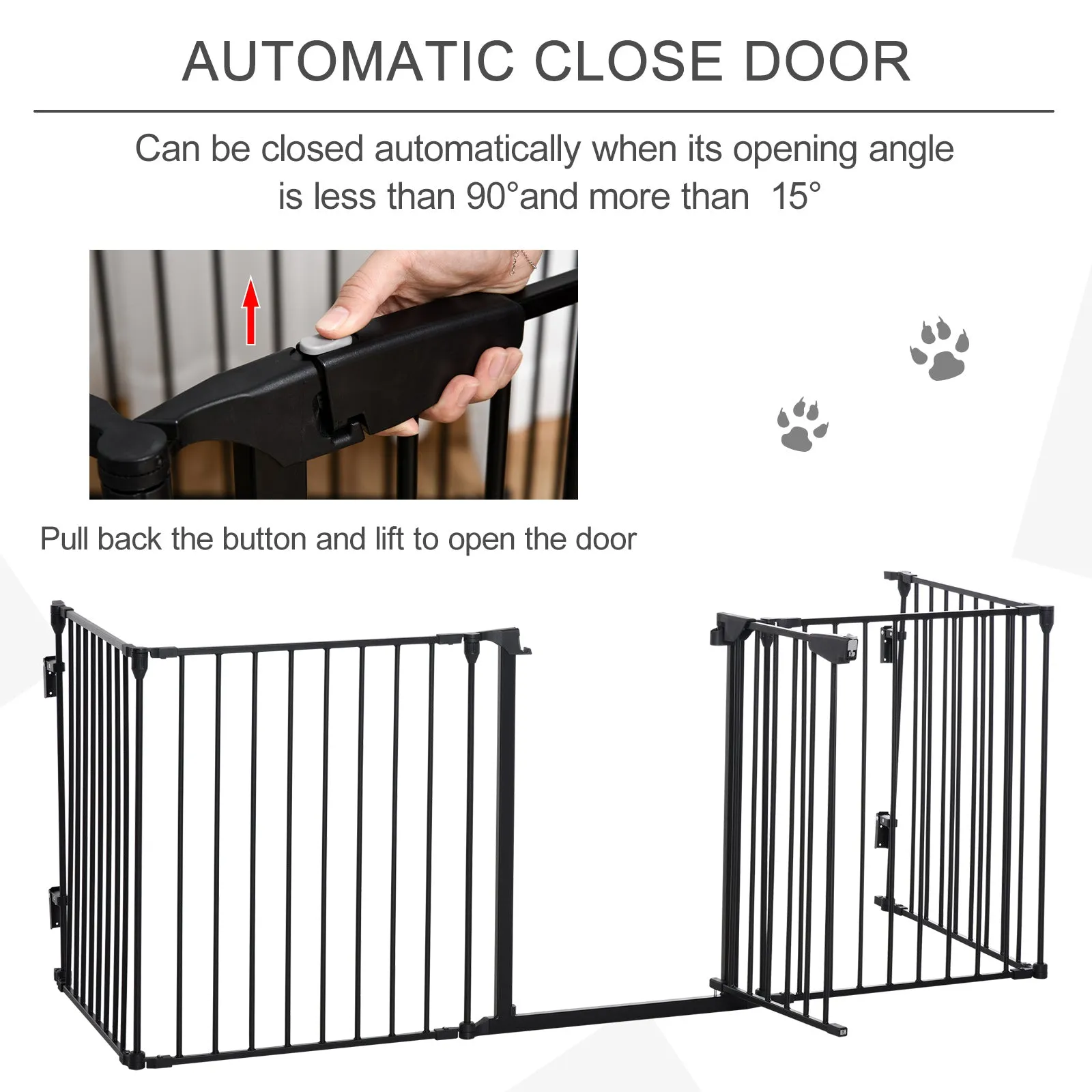Pet Safety Gate 5-Panel Playpen Fireplace Christmas Tree Fence Stair Barrier