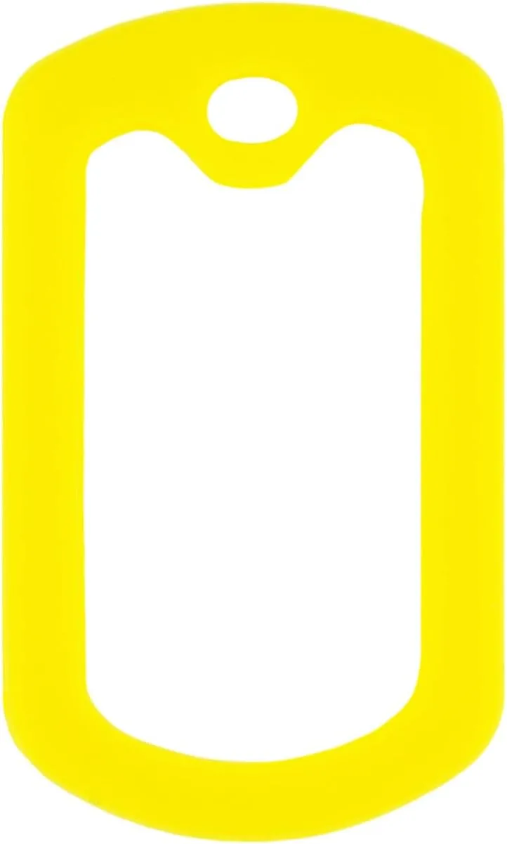 PinMart Military Dog Tag Silencer  Silicone Rubber ID Tag Protector  Edge Bumper Prevents Noise & Scratching, 5 Pack, Yellow