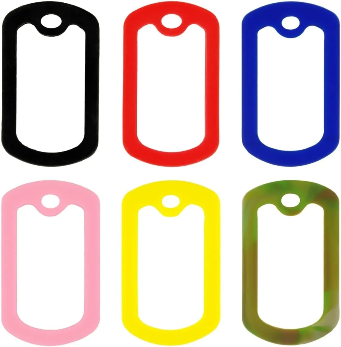 PinMart Military Dog Tag Silencer  Silicone Rubber ID Tag Protector  Edge Bumper Prevents Noise & Scratching, 5 Pack, Yellow