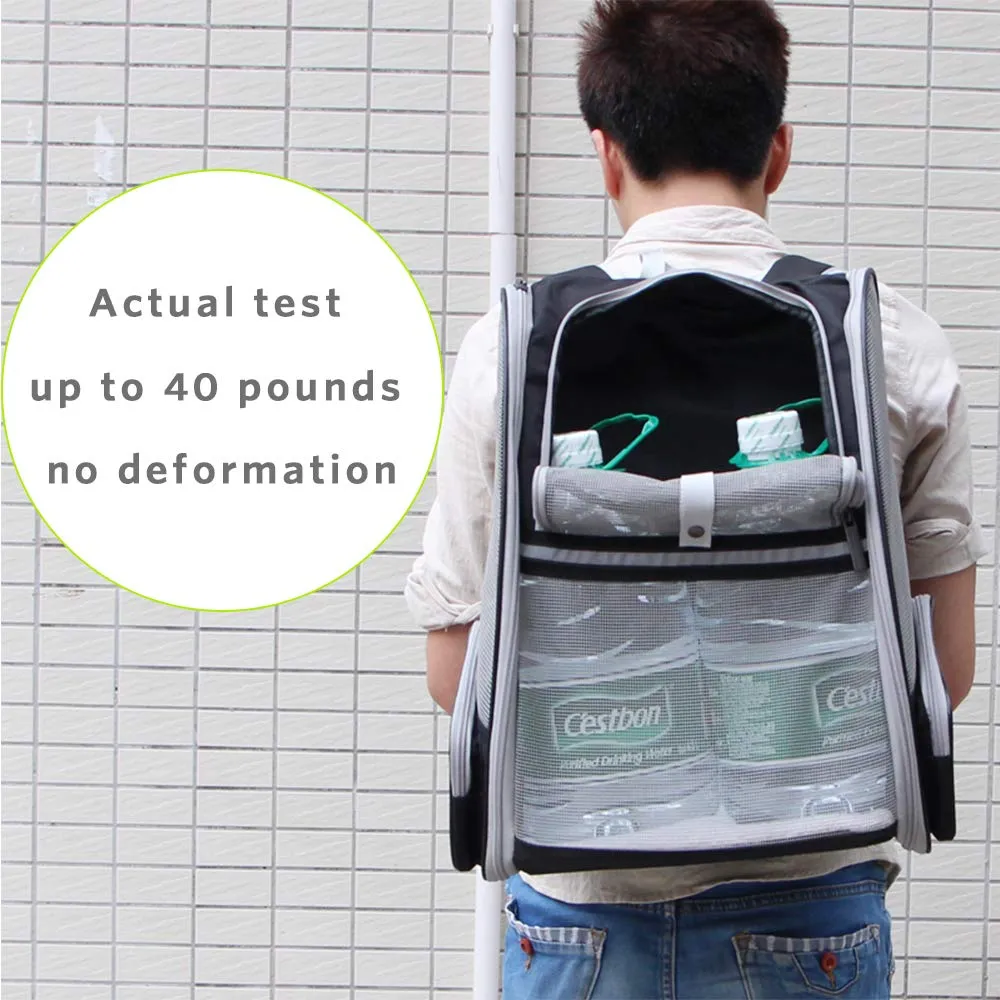 QPets Expandable Backpack for Dogs and Cats (Grey)