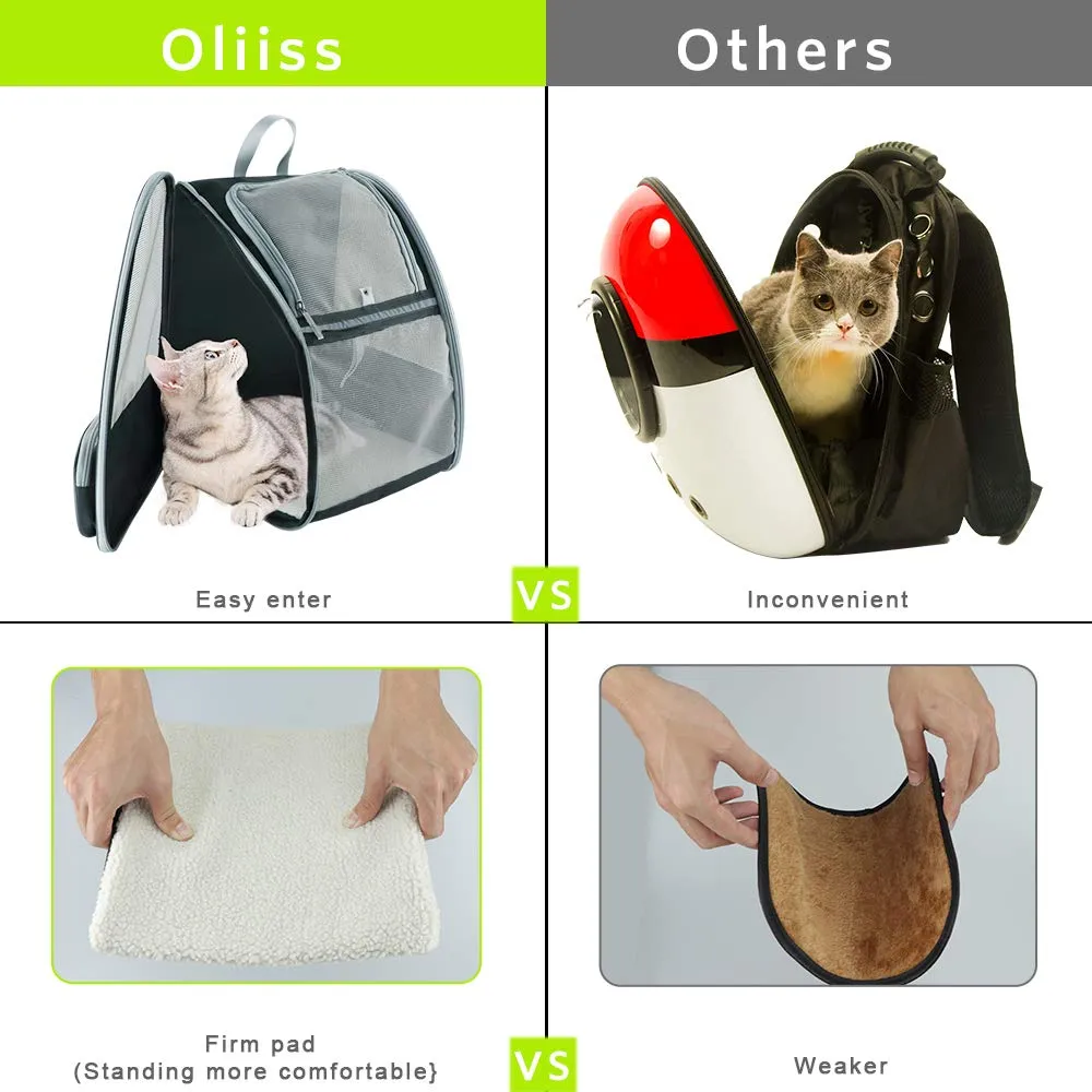 QPets Expandable Backpack for Dogs and Cats (Grey)