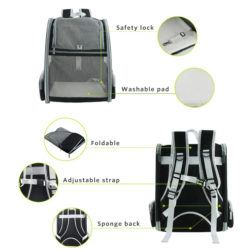 QPets Expandable Backpack for Dogs and Cats (Grey)