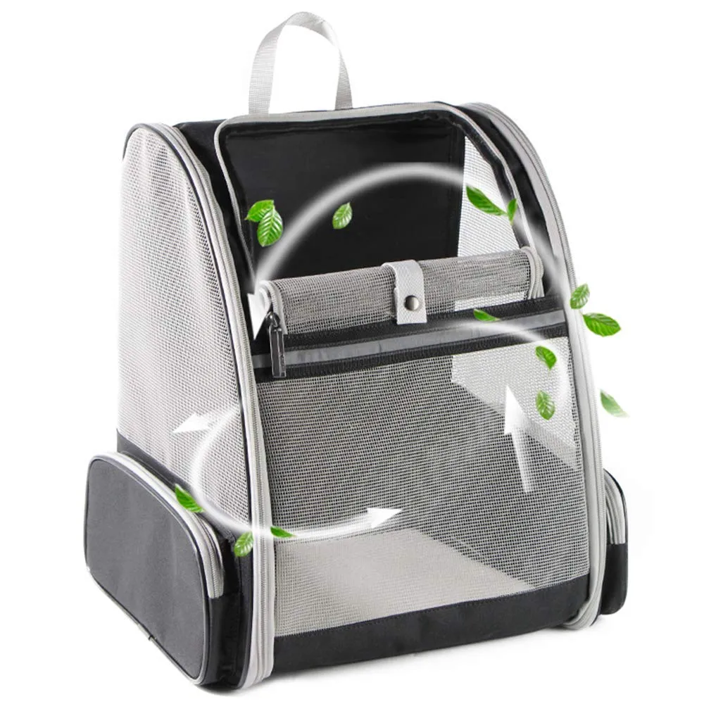 QPets Expandable Backpack for Dogs and Cats (Grey)