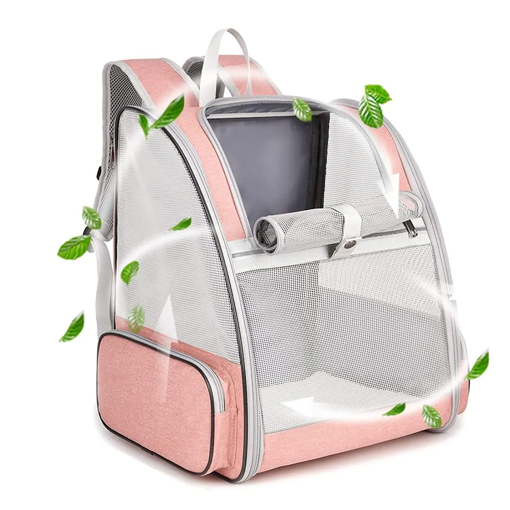 QPets Expandable Backpack for Dogs and Cats (Pink)