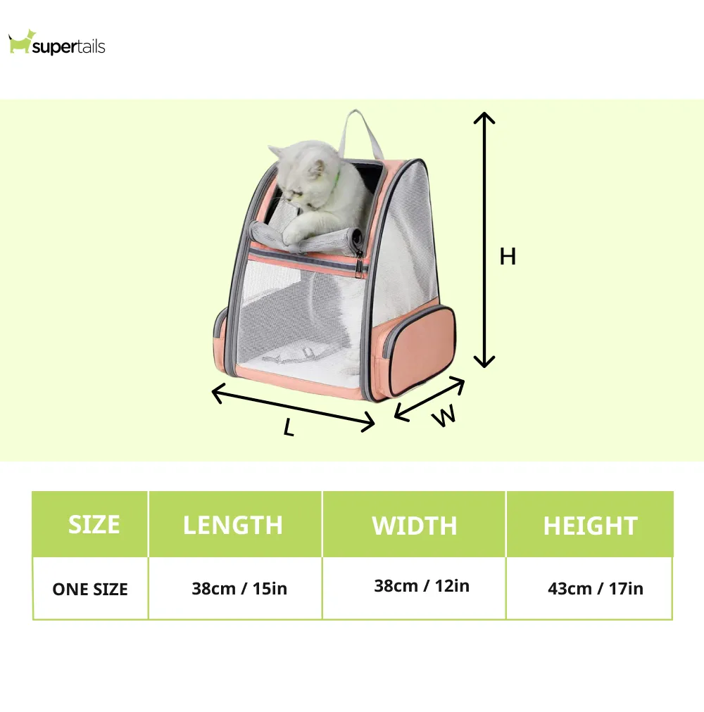 QPets Expandable Backpack for Dogs and Cats (Pink)