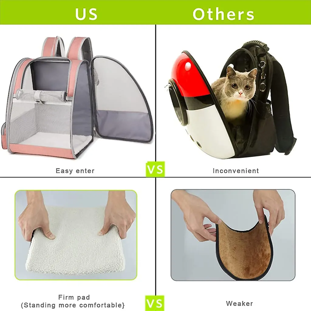 QPets Expandable Backpack for Dogs and Cats (Pink)