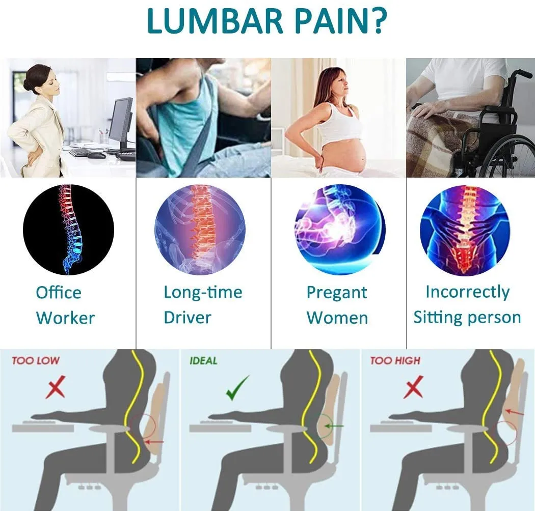 QUTOOL Lumbar Support Pillow for Office Chair