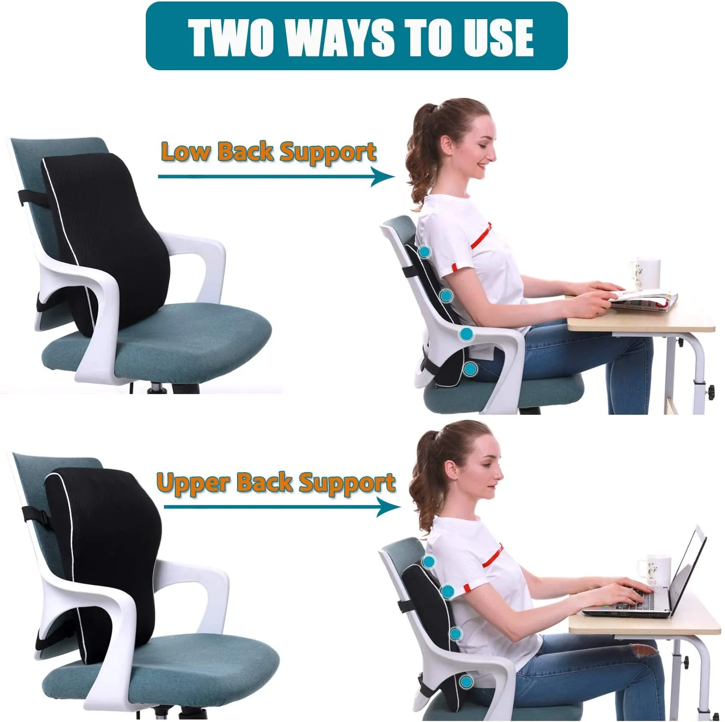QUTOOL Lumbar Support Pillow for Office Chair