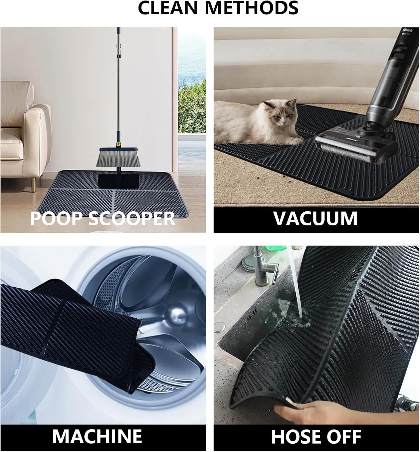 Silicone Cat Litter Mat,Extra Large Litter Trapping Mat,Waterproof,Litter Box Mat for Floor,Easy Clean,Non-Slip Litter Catcher Mat,Cat Supplies Needs.(Gray:31x23inch).
