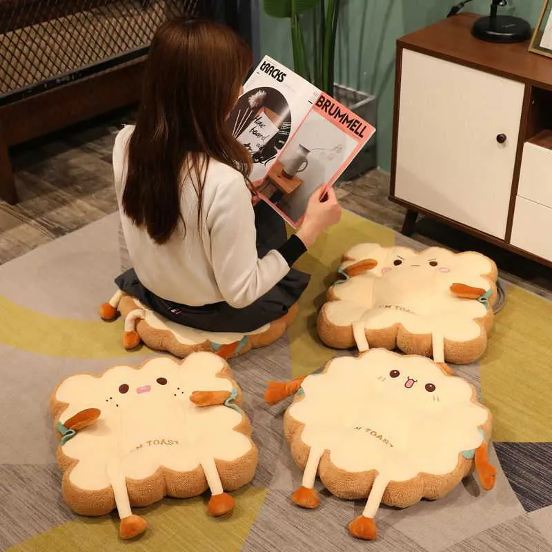 Simulation Bread Toast Chair Cushion | Memory Foam Food Pillow for Seating