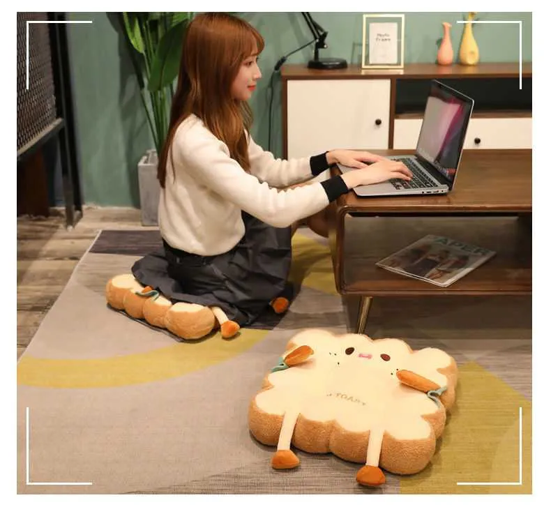 Simulation Bread Toast Chair Cushion | Memory Foam Food Pillow for Seating
