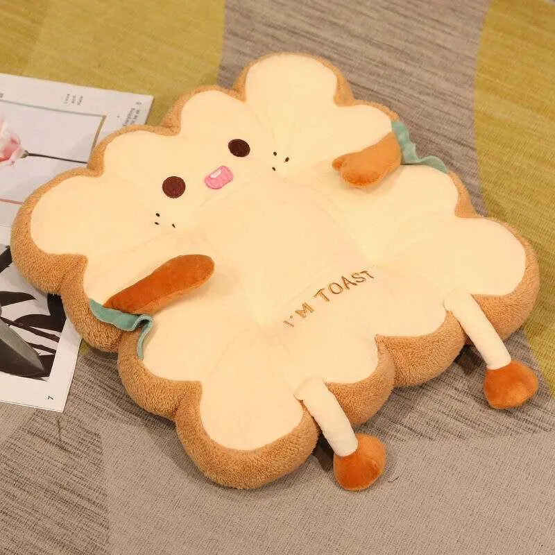 Simulation Bread Toast Chair Cushion | Memory Foam Food Pillow for Seating