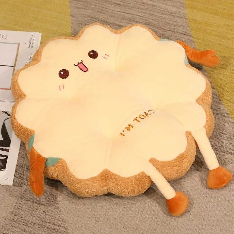 Simulation Bread Toast Chair Cushion | Memory Foam Food Pillow for Seating