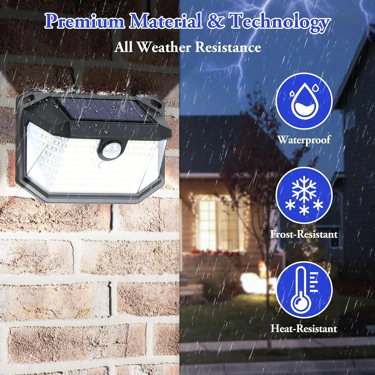 Solar Outdoor Lights, 2-Pack Super Bright 178 LEDs Motion Sensor Wall Light with 270 Wide Angle & 3 Modes, Waterproof Solar Powered Security Light for Patio Garden Garage Front Door