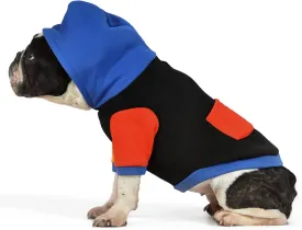 The Dodo Dog Hoodie, Black Colorblock, Size Medium; Everyday Apparel for Dogs, Cute Dog Sweatshirt, Cute Clothes for Dogs, The Dodo for Dogs Collection