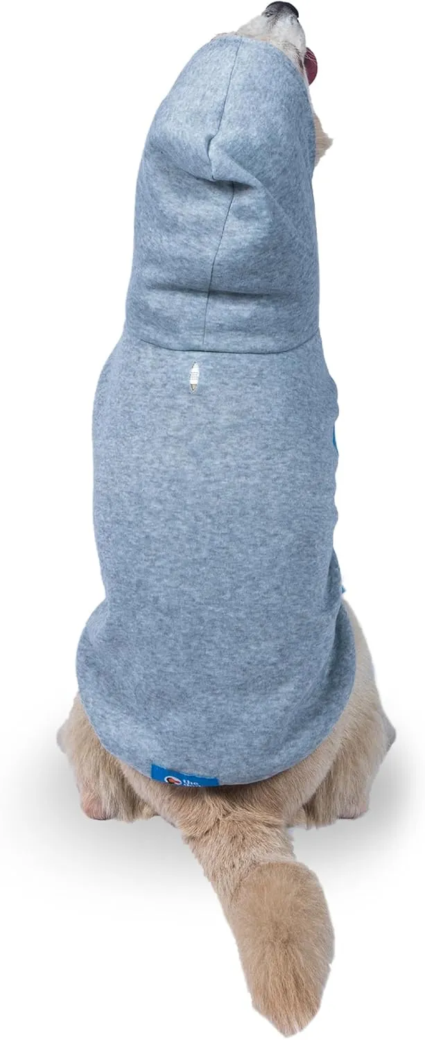 The Dodo Grey & Blue Hoodie for Dogs, Size Small; Everyday Apparel for Dogs, Cute Dog Sweatshirt, Cute Clothes for Dogs, The Dodo for Dogs Collection