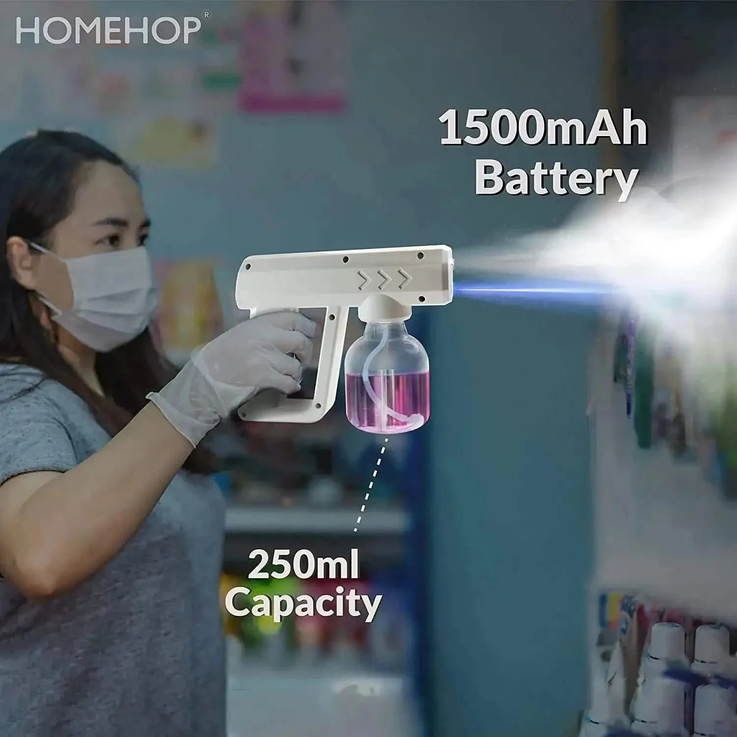 USB Rechargeable Sanitizer Sprayer Machine with 1500mAh Battery for All