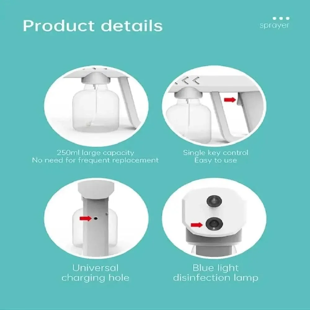 USB Rechargeable Sanitizer Sprayer Machine with 1500mAh Battery for All