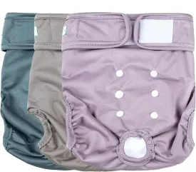 wegreeco Washable Reusable Premium Dog Diapers,Pack of 3,Small Dog Puppy & Doggy Diapers Female,Dog Period Panties Diapers Female in Heat Morandi-2 M