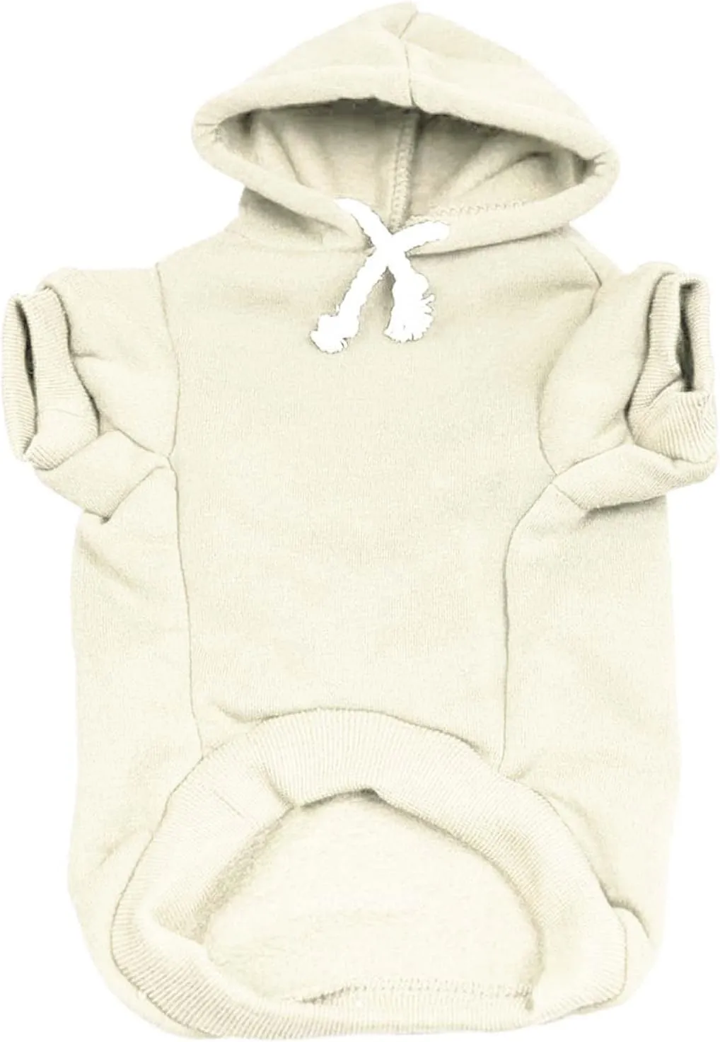 Zombie Hunter Costume Halloween Dog Hoodie Fleece Lined Pullover Sweatshirt with Leash Hole (Cream, Medium 866)