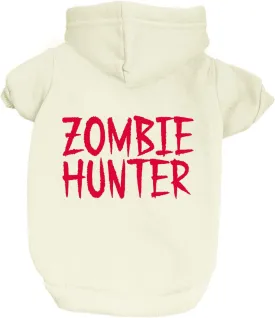 Zombie Hunter Costume Halloween Dog Hoodie Fleece Lined Pullover Sweatshirt with Leash Hole (Cream, Medium 866)